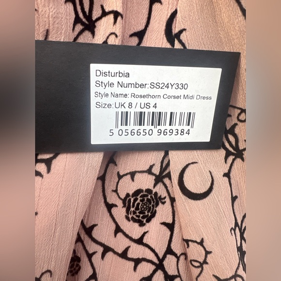 NWT DISTURBIA Rosethorn Corset Midi Dress - Picture 8 of 8